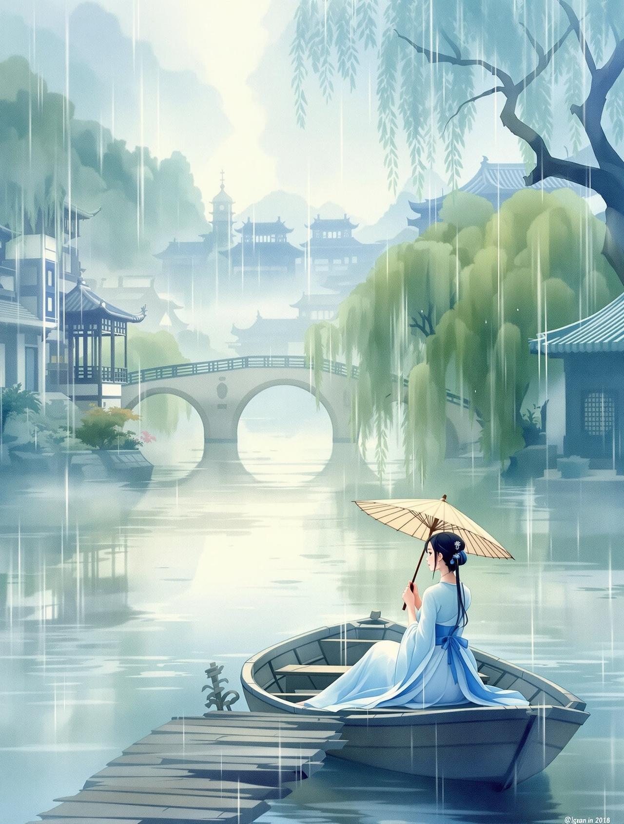 歪歪的漫画番剧 - 江南烟雨：江南好，风景旧曾谙